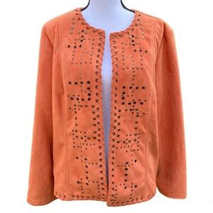 Hearts of Palm Vintage 70’s Burnt Orange Fall Ultra Faux Suede Jacket Size 16